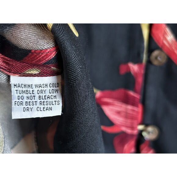 Tommy Bahama | Vintage Hawaiian Floral Silk Vest Women's Size Medium - Picture 4 of 7